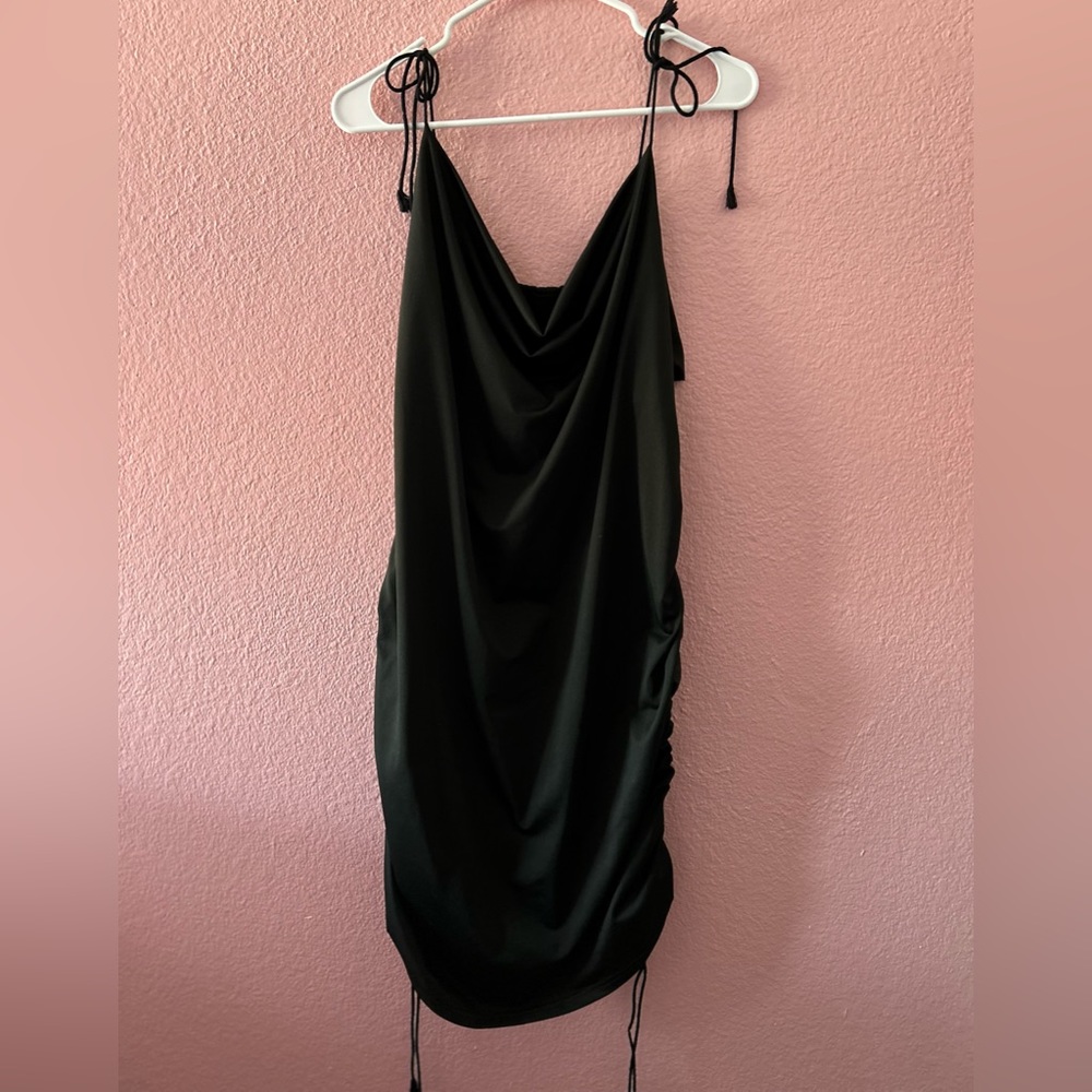 Black ruffled dress